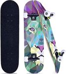 Skateboard 31 Inch Pro Complete Skate Boards with 9 Layer Maple Deck for Beginners Kids Boys Girls (BlueLion)