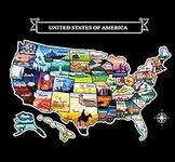 Large Scratch Off Map Of United States 23x16 inch - Hand Drawn Travel USA Map with Accessories - Laminated United States Map - Deluxe Visited States US Map for Home Decor - Cool Traveler Gift Idea