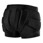 Aurorasports Protective Padded Shorts, Protective Padded Shorts for Snowboard, Hip Protection EVA Butt Pads, Protective Padded Shorts Crash Pad Impact Gear for Skiing Skating Snowboarding (Black, S)