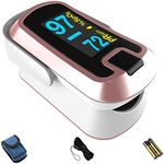 mibest OLED Finger Pulse Oximeter, O2 Meter, Dual Color White/Rose Gold