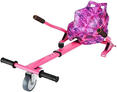 Hoverkart Frame Go Cart for Hoverboard Accessories, Hover Cart Balance Scooter Seat Adjustable Length for 6.5 8 10inch Segway, Graffiti Galaxy Flame Camo (Starry Pink)