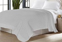 Sapphire Collection Pure 100% organic Cotton thermal Soft Lightweight Adult Cellular Blanket (Silver/Grey, King 260 * 230cm)