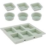 Navaris Silicone Soap Moulds - Set of 12 Mould Trays for Making Homemade Round Square Rectangle Soap - Small Medium Large Soap Mould Kit Pack