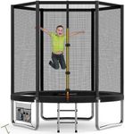 Devoko 6ft/ Secure Kids Trampoline - GS certificate Garden Trampoline Safety Net & Reinforced Steel Frame | Super Stable for Children 6-12 Years | Premium Waterproof, Easy Setup