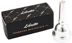 Libretto 12C Trombone Mouthpiece, 2μm Silver Plated Mouthpiece w/Vacuum Packing, Small Shank Compatible with Alto Trombone & Baritone, Designed for Beginner, Student, Jazz Player