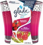 Glade 2-in-1 Candle, Radiant Berries and Wild Raspberry, Scented Candle Infused with Essential Oils, 1 Count