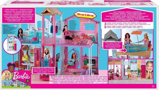 Barbie 3-Story Dollhouse – Multi-Level Playhouse for Kids