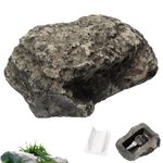 Fake Rock Key Hider Waterproof Dustproof Real Stone/Pine Nuts Shape Safe Stone Key Box for Spare Keys, Real Look and Feel Stone, Garden, Outdoor, Geocaching(Stone)