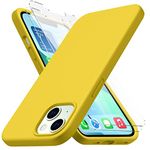 CellEver Compatible with iPhone 13 Silicone Case, Slim Shock-Absorbing Phone Covers with Anti-Scratch Microfiber Lining Anti-Fingerprint for iPhone 13 - Yellow