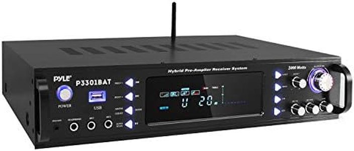 Pyle Wireless Bluetooth Home Stereo Amplifier - Hybrid Multi-Channel 3000 Watt Power Amplifier Home Audio Receiver System w/AM/FM Radio, MP3/USB,AUX,RCA Karaoke Mic in - Rack Mount, Remote - P3301BAT
