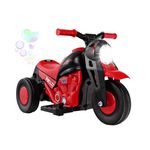 COSTWAY 6V Kids Ride on Motorcycle, Electric Toy Car with Bubble Maker, LED Headlight, Forward & Backward Switch, Battery Powered Motorbike for Boys Girls (Red)