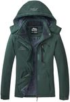 ELLSWOS Womens Winter Coats Waterproof Ski Jacket Warm Snow Jackets Windproof Windbreaker Hooded Raincoat, Olive Green, Medium