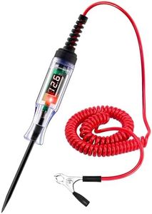 WINAMOO Automotive Test Light 5-90V Digital LED Circuit Tester with Voltage Display, Auto Bidirectional Light Tester, Electrical Voltage Tester with Extended Spring Wire & Probe for Car/RV/Vehicles