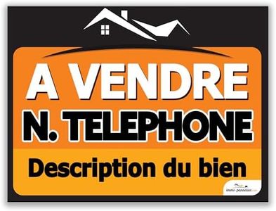 Panneau A VENDRE - Téléphone et description personnalisables - Panneau immobilier 80x60 cm Akylux 3,5mm