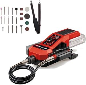 Einhell Outil Rotatif multifonction TE-MT 18/34 Li Solo sans fil Power-X-Change (18 V, tige de 92 cm avec pointe de gravure, avec kit de 55 accessoires) Livré sans batterie ni Chargeur