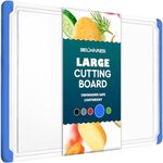 Large Cutting Boards for Kitchen - Dishwasher Safe Non-Slip Cutting Boards with Juice Grooves, Easy Grip Handles - Large and Thick Chopping Board Blue