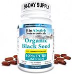 Black Seed Oil Organic Cold Pressed Capsules, 50-Day Supply of 2000mg Black Cumin Seed Oil (Nigella Sativa) (200 Black Seed Oil Capsules)