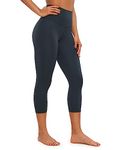CRZ YOGA Butterluxe High Waisted Capris Workout Leggings for Women 21 Inches - Lounge Leggings Buttery Soft Yoga Pants True Navy Small