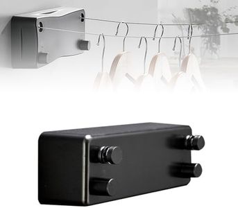 Corde à linge rétractable pour intérieur ou extérieur - Fil à linge extérieur - Double corde de 5,2 m - Fixation murale - Très résistante