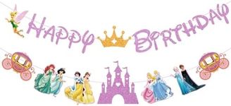 Celercando Princess Birthday Party Decoration Pack For Girls, Pink Banner Kids Baby Shower, Supplies