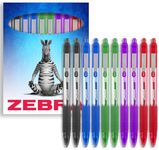 Zebra Z-Grip Smooth Ballpoint Pen - 1.0mm - Essential Set - Black, Blue, Red, Green & Violet Ink - Pack of 10 - in Zebra Packaging
