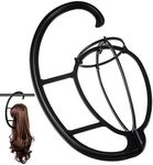 2 Pack Wig Hanger, Portable Hanging Wig Stand for All Wigs Long Hair and Hats Collapsible Display Holder Tool Wigs Dryer Durable Wig Stands Tool Holder (Black)