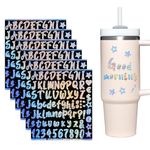 6 Sheets Waterproof Vinyl Letter Stickers, Colorful Glitter Letter Stickers, Personalized Water Bottle Stickers, Sticky Stanley Cup Stickers, Suitable for Mugs, Notebooks, and Mobile Phone Cases