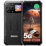 Rugged Smartphone 5G, Blackview BL8000 Unlocked Cell Phone 2024, 24GB+512GB Dimensity 7050, 2.4K 120Hz 6.78" FHD+ with 1.32" Rear Screen, 8800mAh 33W, 50MP, IP69K Waterproof Phones, NFC, Fingerprint