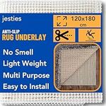 Jesties Non Slip Rug Underlay - This 120x180cm Anti Slip Rug Underlay for Hard Floors will keep your Rugs Secure and Floors Protected - Rug Gripper Mat which Makes the Vacuuming Easy