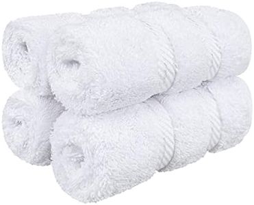 American Soft Linen Luxury Washcloths for Bathroom, 100% Cotton 4 Piece Turkish Wash Cloth Set, 13x13 in Soft Rags for Body and Face, White Washcloths