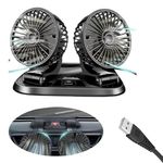 Drumstone (October Special 𝟏𝟓 𝐲𝐞𝐚𝐫𝐬 𝐰𝐚𝐫𝐫𝐚𝐧𝐭𝐲 Electric Car Cooling Fan 360° Rotatable Dual Heads Air Circulator with Manual Rotation,2 Speed Settings&Universal Compatibility