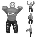 DALLX Kids Grappling Dummy for Fitness Training Practice Wrestling Judo Karate MMA Punching Dummy for Kids Jiu-Jitsu - UNFILLED (Grey, 40")