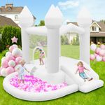 FBSPORT Inflatable Bounce House, Bouncy Castles for Kids with Jumping & Slide & Ball Pit for Wedding Party Backyard Indoor & Outdoor with 370W Air Blower