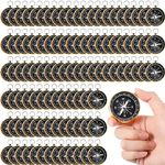 Huquary 100 Pcs Compass Wedding Favors for Guests, Compass Souvenir Gift for Travel Themed Party Decorations Nautical Christmas Ornaments (Classic)