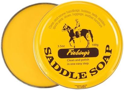 Fiebing's Yellow Saddle Soap for Leather (3.5 oz Tin) - Leather Cleaner & Conditioner to Soften, Protect & Restore Leathercraft - Leather Soap for Car Seat, Couch, Shoe, Purse, Boot, Bag, & Saddles