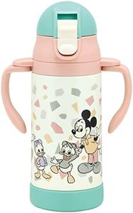 Skater STWM3N-A Two-Handed Stainless Steel Water Bottle with Straw, Baby Mug, Disney, Mickey Mouse Friends, Retro 11.8 fl oz (350 ml)