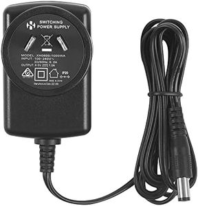 AC to DC 6V 1A Power Supply Adapter, Plug 5.5mm x 2.1mm, with 3.5mm x 1.35mm and 4.0mm x 1.7mm Connector Tips, Center Positive