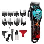 SHINON SH-1089 Salon Series Professional Cordless Hair Clippers Electric Hair Cutter Machine Kit Rechargeable Wireless Hair Grooming Trimmers Set, Rechargeable Li-ion Battery 2000mAh 180 mins Runtime