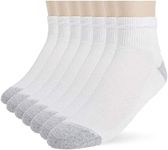 Hanes Men's 6-Pack Freshiq X-temp Comfort Cool Ankle Socks, White/Grey, 4.5-12 UK