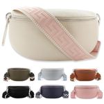 Dostany Fanny Pack Women Crossbody Bag, Cross Body Bag for Women, Mini Leather Everywhere Purse Beige Belt Bag, Waist Bum Bag, Lulu Dupes Sling Bag for Women