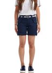 Suko Womens Cargo Bermuda Shorts Adjustable Length with Belt 47050 Navy 18