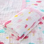 Tickle Tums - 100% Cotton 6 Layer Super Soft Muslin Blanket for Kids Baby Infants Size - 110Cm X110 Cm 0-4 Years, Breathable, Pink