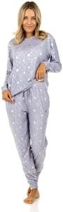 TURTLE Pyjama Set Dusky Blue Star Foil Women Nightwear/PJ Set/Lounge Wear(M = UK 12-14)