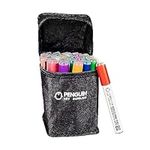 PENGUIN ART SUPPLIES 28 Dual Tip Acrylic Paint Pens: Craft Paint Markers for Painting Wood, Glass, and Halloween Decoration - Non Toxic Reversible Pen with 5mm + 3mm Fine Tip and Zipper Pouch