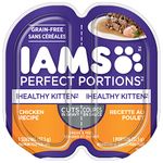 IAMS Perfect Portions Healthy Kitten Wet Cat Food Grain Free Cuts in Gravy - Chicken Flavour, 75g Tray (24 Pack)