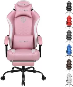 Gaming Chair, Video Game Chair with Footrest and Lumbar Support, PU Leather Recliner Computer Gaming Chair for Adults, Height Adjustable Gamer Chair with 360°-Swivel Seat and Headrest