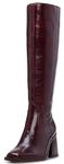 Vince Camuto Women's Sangeti Stacked Heel Knee High Boot Fashion, Dark Mahogany, 10 UK