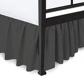 1800 Count Microfiber Ruffle Bed Skirt Three Sided Coverage Shrinkage and Fade Resistant Dust Ruffle Bed Skirt with Platform, 12 Inch Drop King- 78x78 Inch_(Dark Grey)