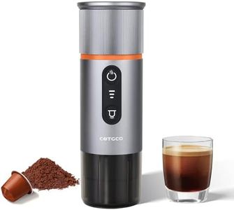 COTGCO Portable Espresso Machine Travel: 12v Electric Mini Coffee Maker with Battery - 8 Cups Expresso for One Charge - Compatible for NS Capsule - for Car Hiking Camping