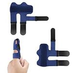 2pcs Finger Splints, Composite Cloth Trigger Finger Splints Finger Brace for Broken Finger Protection Pain Relief Broken Fingers Straightening (Blue, All-inclusive)